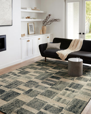 Loloi II Bowery BOW-03 Storm/Sand Area Rug Room Scene Featured