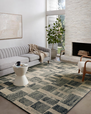 Loloi II Bowery BOW-03 Storm/Sand Area Rug Room Scene 2