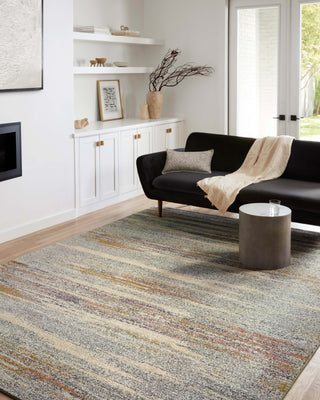 Loloi II Bowery BOW-04 Pebble/Multi Area Rug Room Scene 2