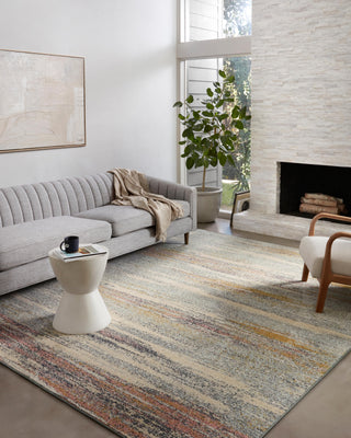 Loloi II Bowery BOW-04 Pebble/Multi Area Rug Room Scene Featured