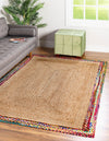 Unique Loom Braided Jute MGN-20 Natural Area Rug Rectangle Lifestyle Image Feature