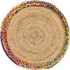 Unique Loom Braided Jute MGN-20 Natural Area Rug Round Top-down Image