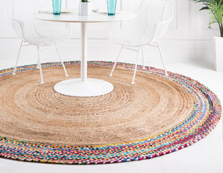 Unique Loom Braided Jute MGN-20 Natural Area Rug Round Lifestyle Image