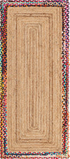 Unique Loom Braided Jute MGN-20 Natural Area Rug Runner Top-down Image