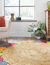 Unique Loom Braided Jute MGN-26 Natural Area Rug Round Lifestyle Image