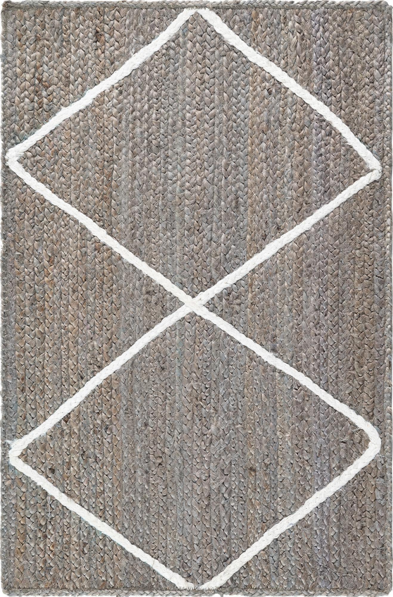 Unique Loom Braided Jute MGN-28 Gray Area Rug main image