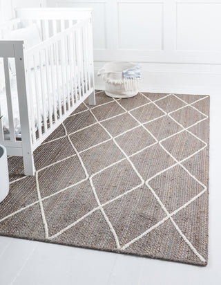 Unique Loom Braided Jute MGN-28 Gray Area Rug Rectangle Lifestyle Image Feature