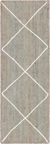 Unique Loom Braided Jute MGN-28 Gray Area Rug Runner Top-down Image