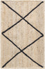 Unique Loom Braided Jute MGN-28 Ivory and Black Area Rug main image