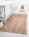 Unique Loom Braided Jute MGN-28 Natural Area Rug Rectangle Lifestyle Image Feature