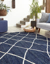 Unique Loom Braided Jute MGN-28 Navy Blue Area Rug Rectangle Lifestyle Image