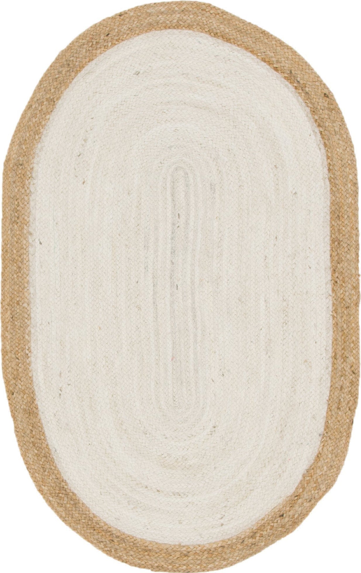 Unique Loom Braided Jute MGN-4 Ivory Area Rug main image