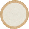 Unique Loom Braided Jute MGN-4 Ivory Area Rug Round Top-down Image