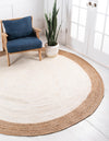 Unique Loom Braided Jute MGN-4 Ivory Area Rug Round Lifestyle Image