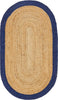 Unique Loom Braided Jute MGN-4 Natural Area Rug Oval Top-down Image