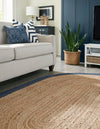 Unique Loom Braided Jute MGN-4 Natural Area Rug Oval Lifestyle Image