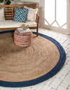 Unique Loom Braided Jute MGN-4 Natural Area Rug Round Lifestyle Image