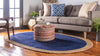 Unique Loom Braided Jute MGN-4 Navy Blue Area Rug Oval Lifestyle Image