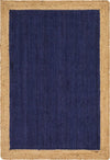 Unique Loom Braided Jute MGN-4 Navy Blue Area Rug main image