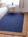 Unique Loom Braided Jute MGN-4 Navy Blue Area Rug Rectangle Lifestyle Image