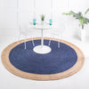 Unique Loom Braided Jute MGN-4 Navy Blue Area Rug Round Lifestyle Image
