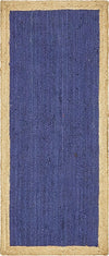 Unique Loom Braided Jute MGN-4 Navy Blue Area Rug Runner Top-down Image