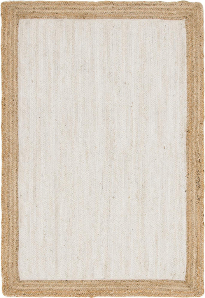 Unique Loom Braided Jute MGN-4 White Area Rug main image