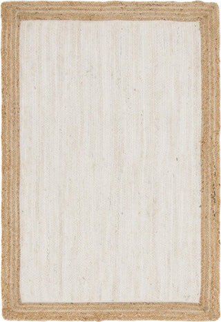 Unique Loom Braided Jute MGN-4 White Area Rug main image