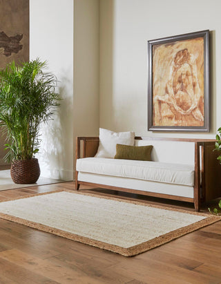 Unique Loom Braided Jute MGN-4 White Area Rug Rectangle Lifestyle Image