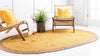 Unique Loom Braided Jute MGN-4 Yellow Area Rug Oval Lifestyle Image