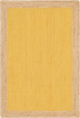 Unique Loom Braided Jute MGN-4 Yellow Area Rug main image