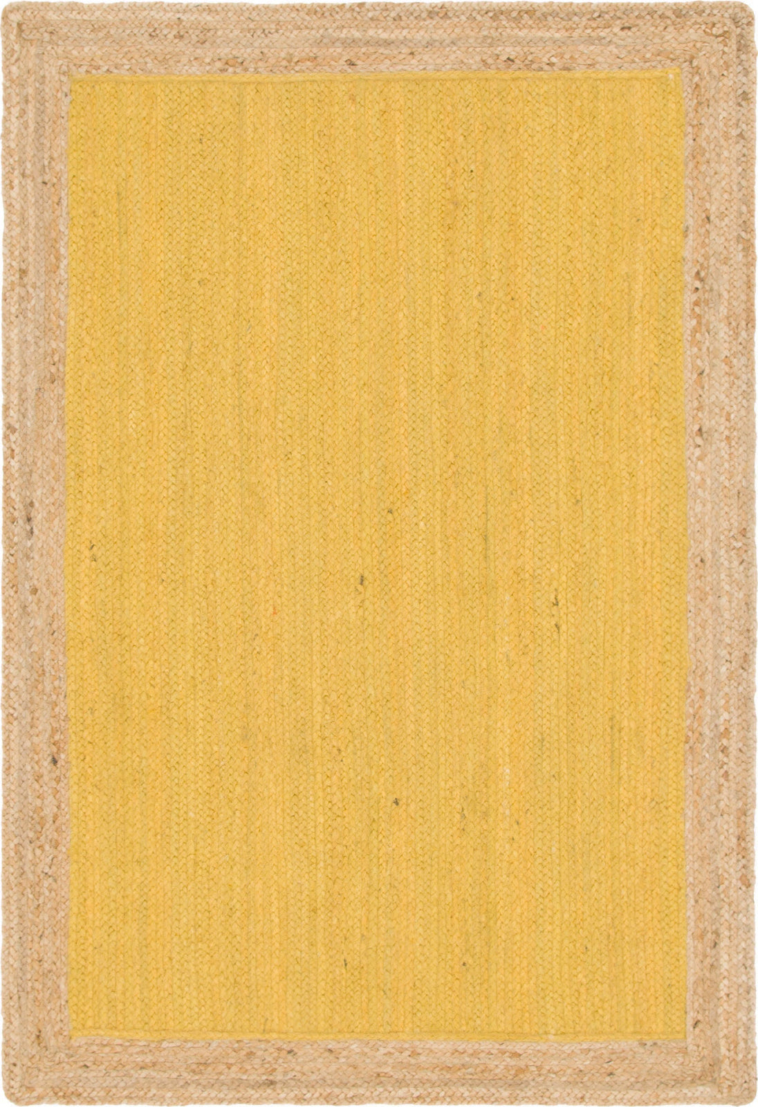 Unique Loom Braided Jute MGN-4 Yellow Area Rug main image
