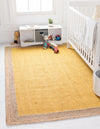 Unique Loom Braided Jute MGN-4 Yellow Area Rug Rectangle Lifestyle Image