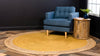 Unique Loom Braided Jute MGN-4 Yellow Area Rug Round Lifestyle Image