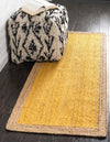 Unique Loom Braided Jute MGN-4 Yellow Area Rug Runner Lifestyle Image