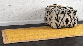 Unique Loom Braided Jute MGN-4 Yellow Area Rug Runner Lifestyle Image