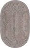 Unique Loom Braided Jute MGN-5-7-8 Gray Area Rug Oval Top-down Image