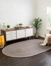 Unique Loom Braided Jute MGN-5-7-8 Gray Area Rug Oval Lifestyle Image