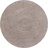 Unique Loom Braided Jute MGN-5-7-8 Gray Area Rug Round Top-down Image