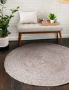 Unique Loom Braided Jute MGN-5-7-8 Gray Area Rug Round Lifestyle Image