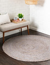 Unique Loom Braided Jute MGN-5-7-8 Gray Area Rug Round Lifestyle Image