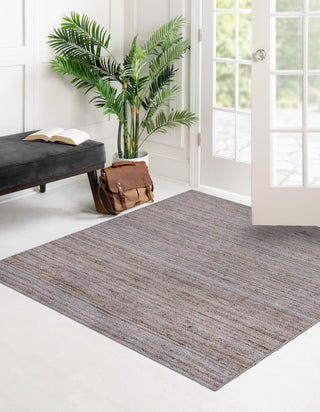 Unique Loom Braided Jute MGN-5-7-8 Gray Area Rug Square Lifestyle Image