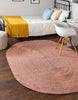 Unique Loom Braided Jute MGN-5-7-8 Light Pink Area Rug Oval Lifestyle Image Feature