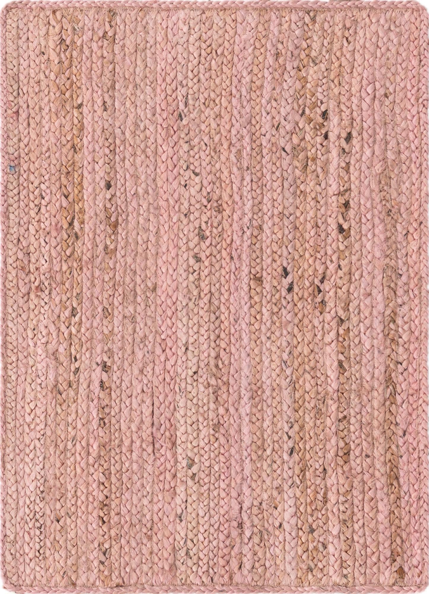 Unique Loom Braided Jute MGN-5-7-8 Light Pink Area Rug main image