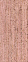 Unique Loom Braided Jute MGN-5-7-8 Light Pink Area Rug Runner Top-down Image