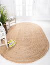 Unique Loom Braided Jute MGN-5-7-8 Natural Area Rug Oval Lifestyle Image