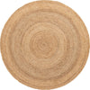 Unique Loom Braided Jute MGN-5-7-8 Natural Area Rug Round Top-down Image