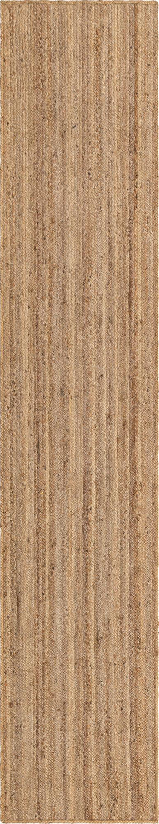 Unique Loom Braided Jute MGN-5-7-8 Natural Area Rug Runner Top-down Image