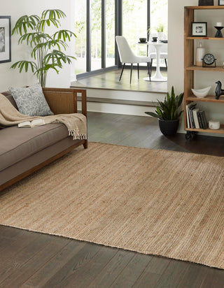 Unique Loom Braided Jute MGN-5-7-8 Natural Area Rug Square Lifestyle Image