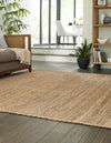 Unique Loom Braided Jute MGN-5-7-8 Natural Area Rug Square Lifestyle Image